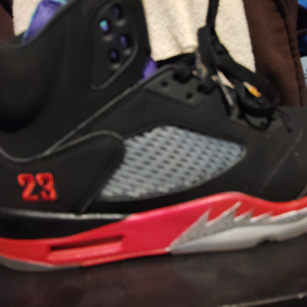 Air Jordan 5 Retro Black Red Sneakers